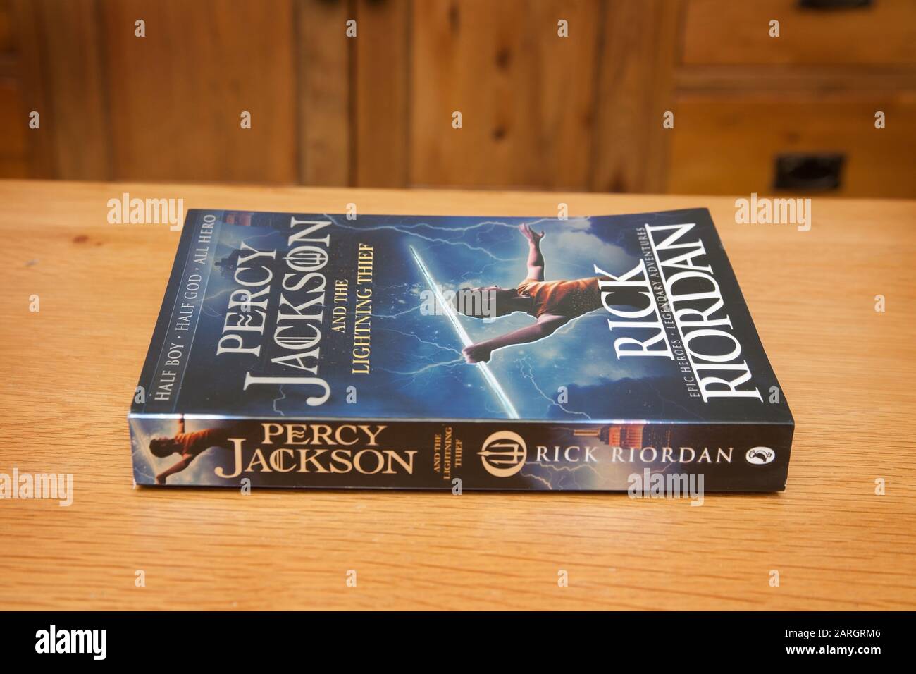 The book, Percy Jackson and the Lightning Thief Stock Photo - Alamy