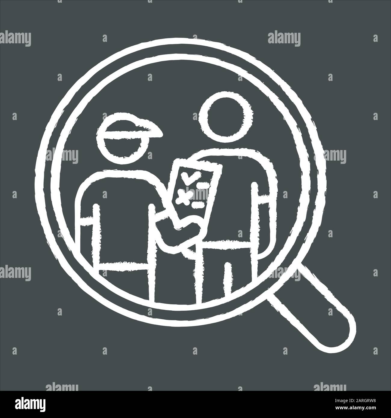 Personal interview survey chalk icon. Face-to-face poll. Social ...