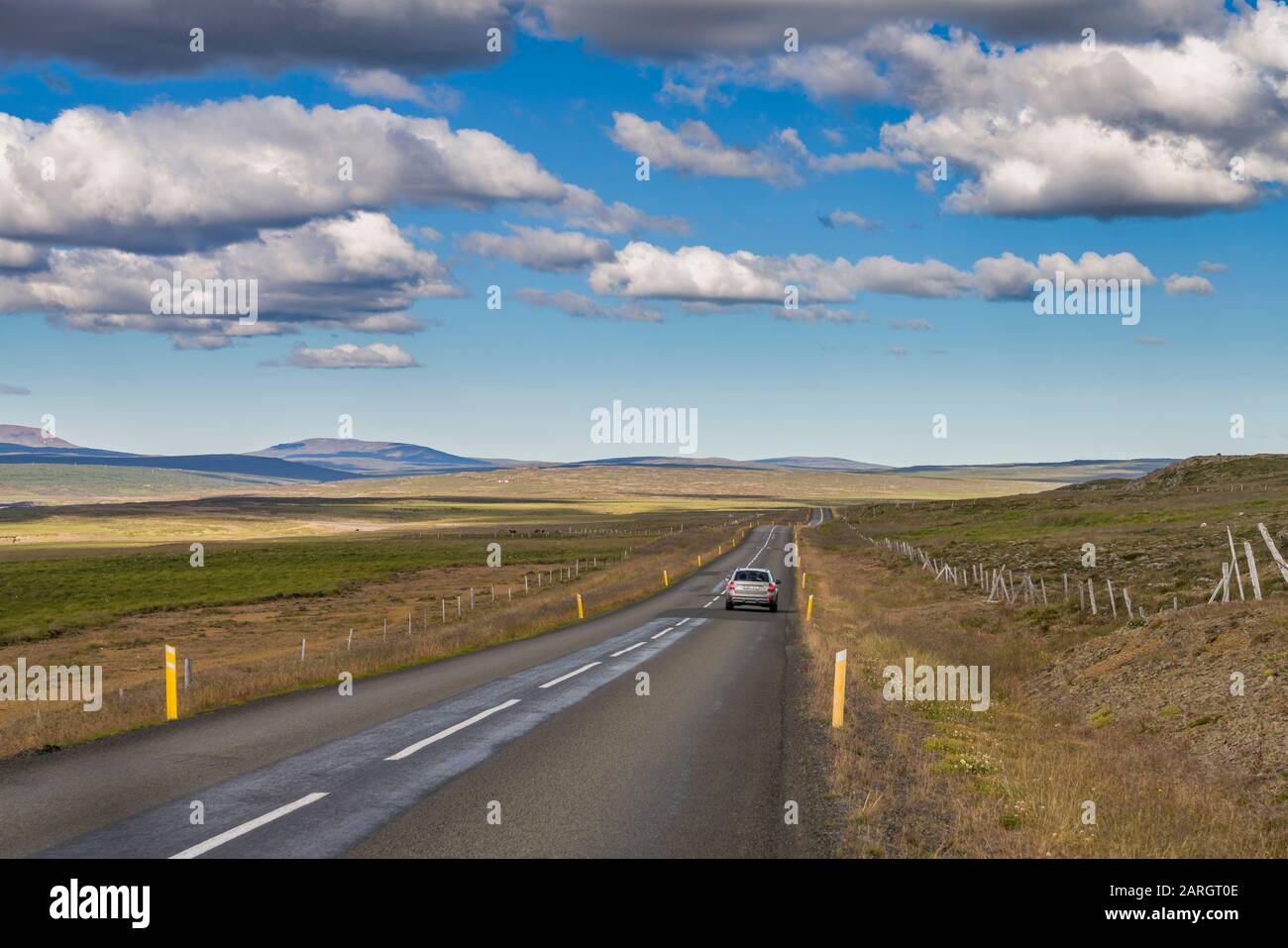 Highway one or the Ring Road, Breidafjordur fjord, Iceland Stock Photo