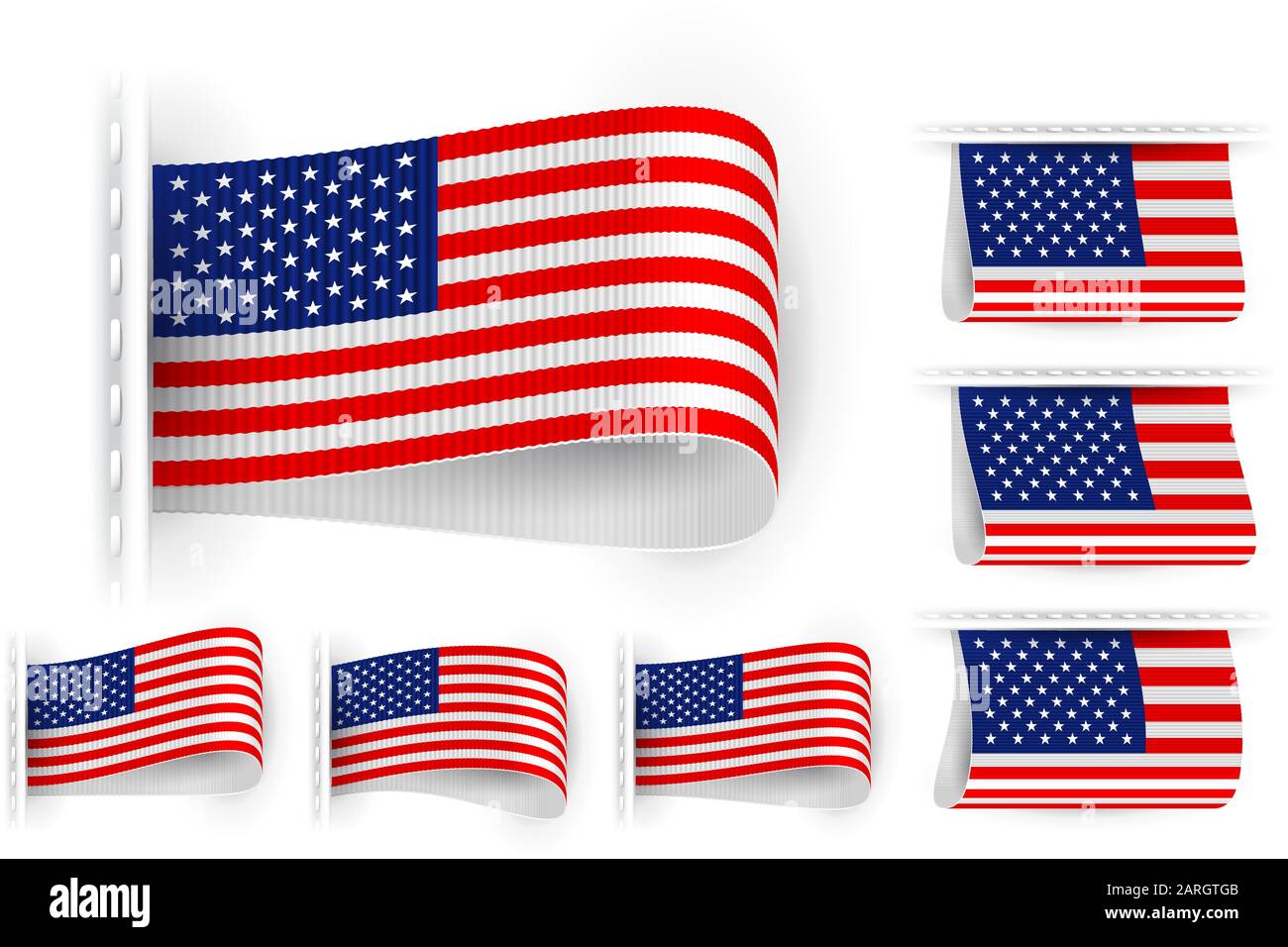 National state flag of United States of America; Sewn clothing label