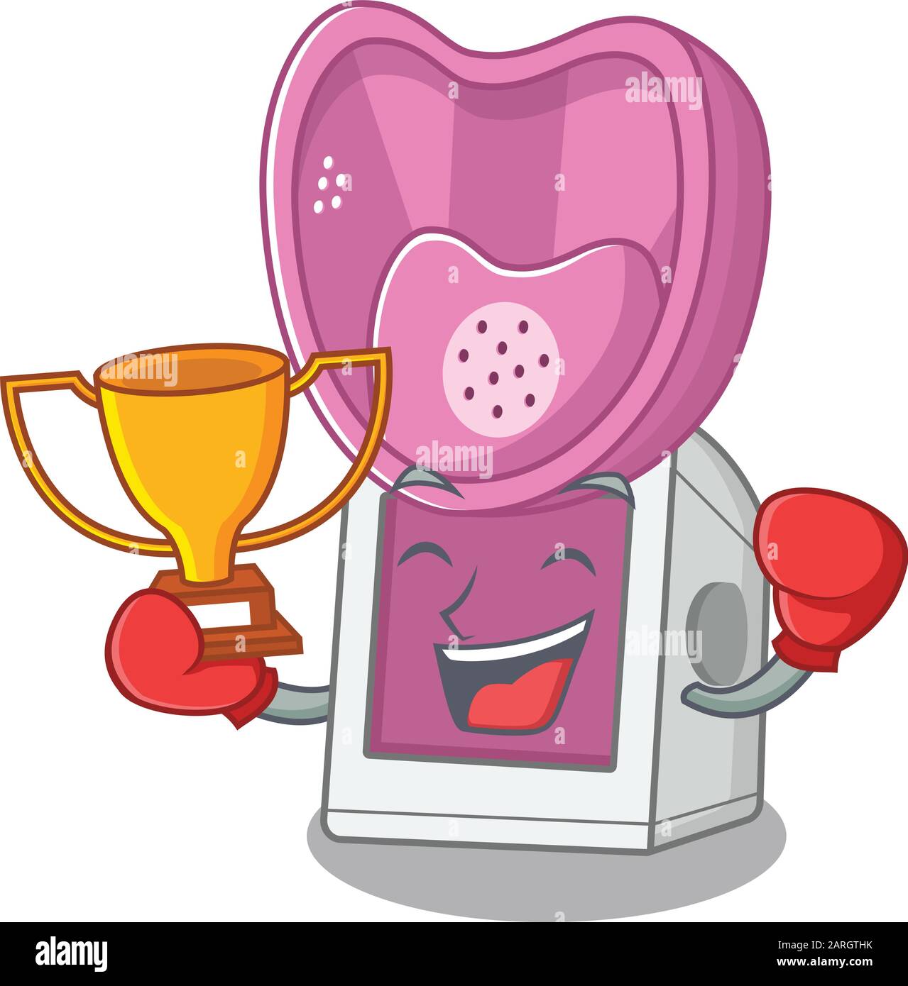 fantastic Boxing winner of steam inhaler in mascot cartoon style Stock ...