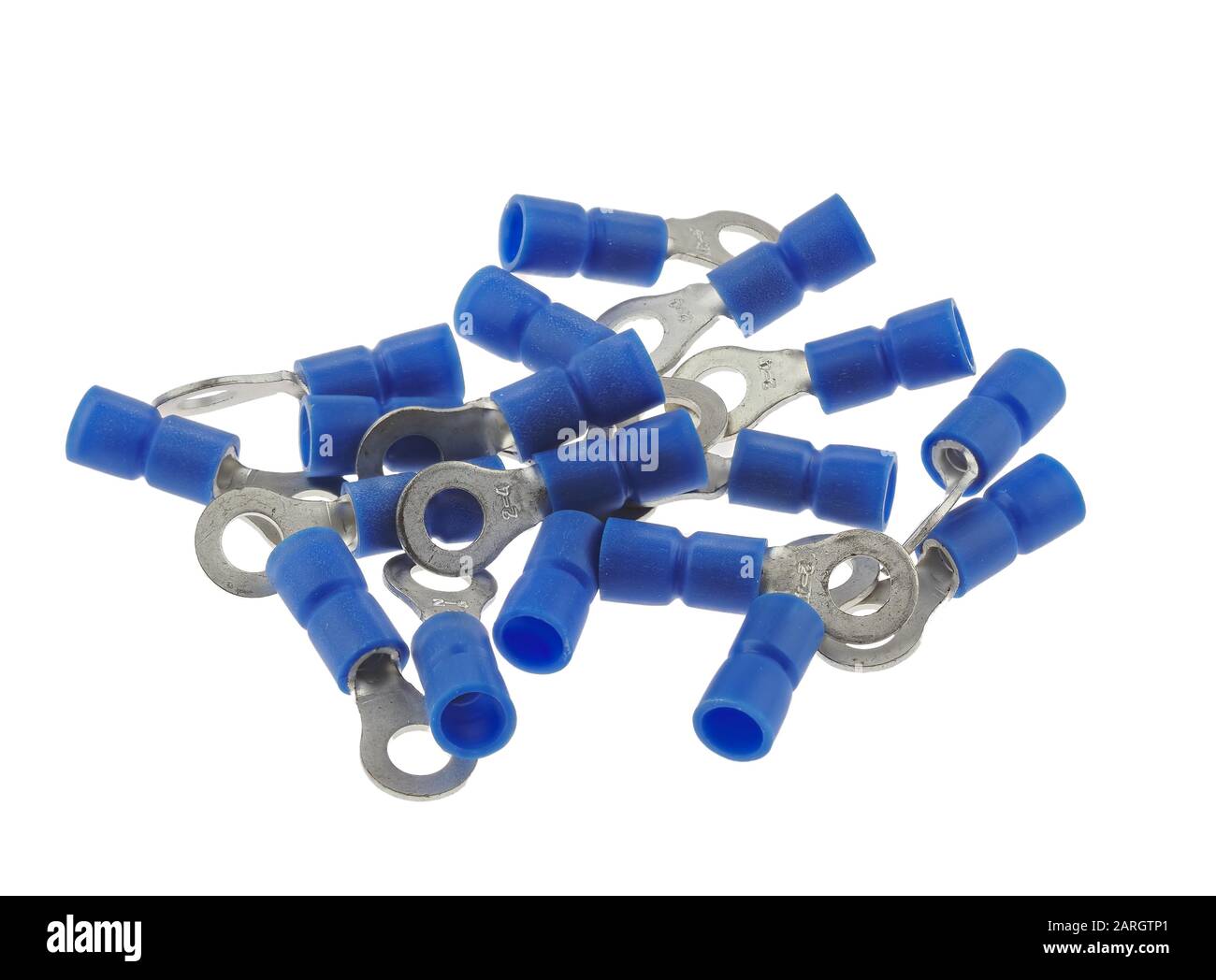 Crimp Ring Terminals, isolated on white Stock Photo