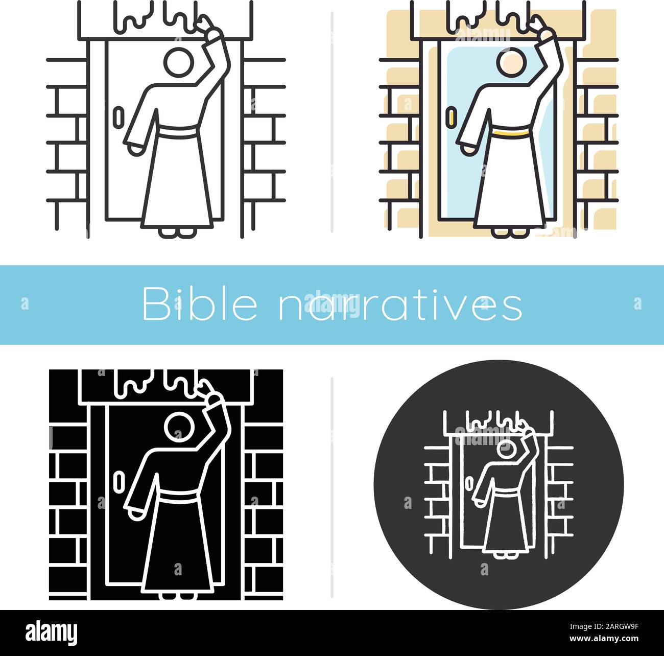 The Passover Bible story icon. Hebrews slavery. Ancient Egypt ten ...