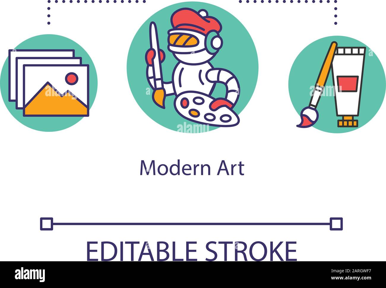 Modern art concept icon. Gallery exhibition. Museum paintings ...