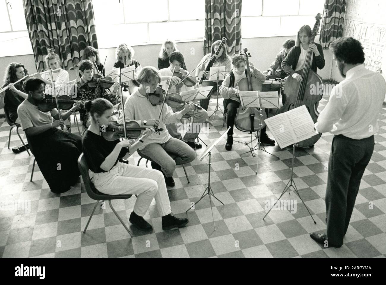 School orchestra, Nottingham, UK 1991 Stock Photo