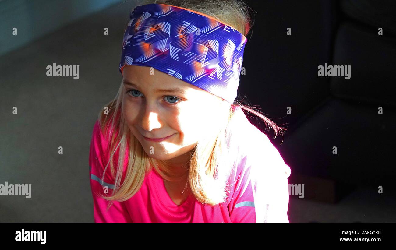 Eight year old blonde girl hi-res stock photography and images - Alamy