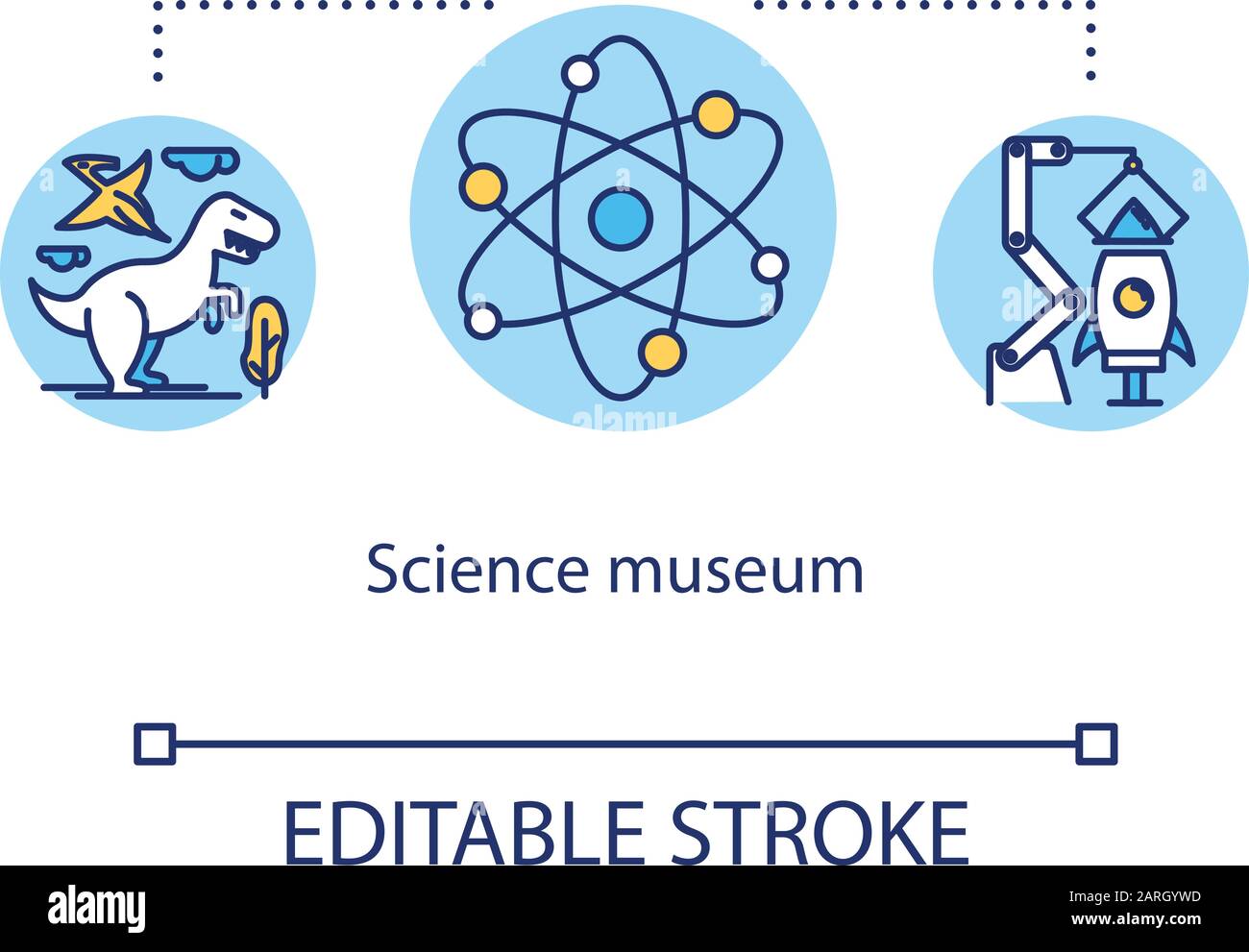 Science museum concept icon. Biotechnology and technology development