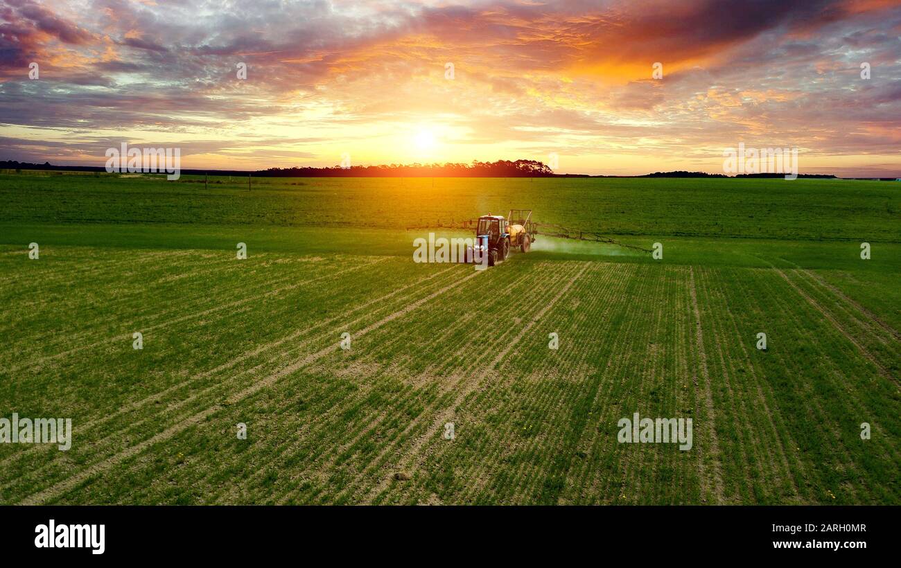 A plow in the field at sunset hi-res stock photography and images - Alamy