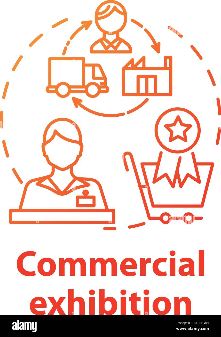 Commercial exhibition concept icon. International trading fair. Market