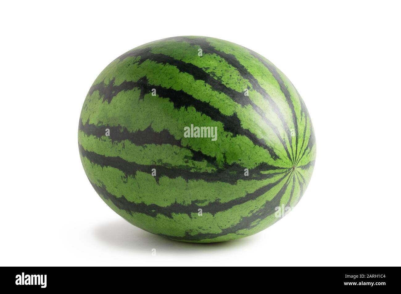 Whole watermelon isolated on a white background. Saved clipping path with and without shadow Stock Photo