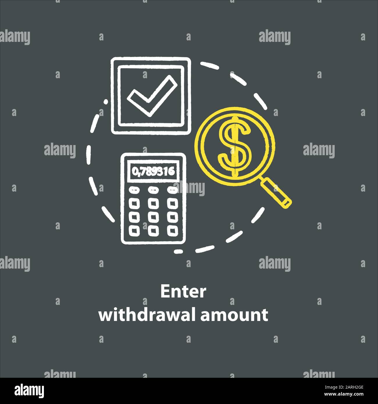 Enter Withdrawal Amount Chalk Concept Icon Atm Transaction Idea Money Access Bank Account Operation Action Request Banking Vector Isolated Chalk Stock Vector Image Art Alamy