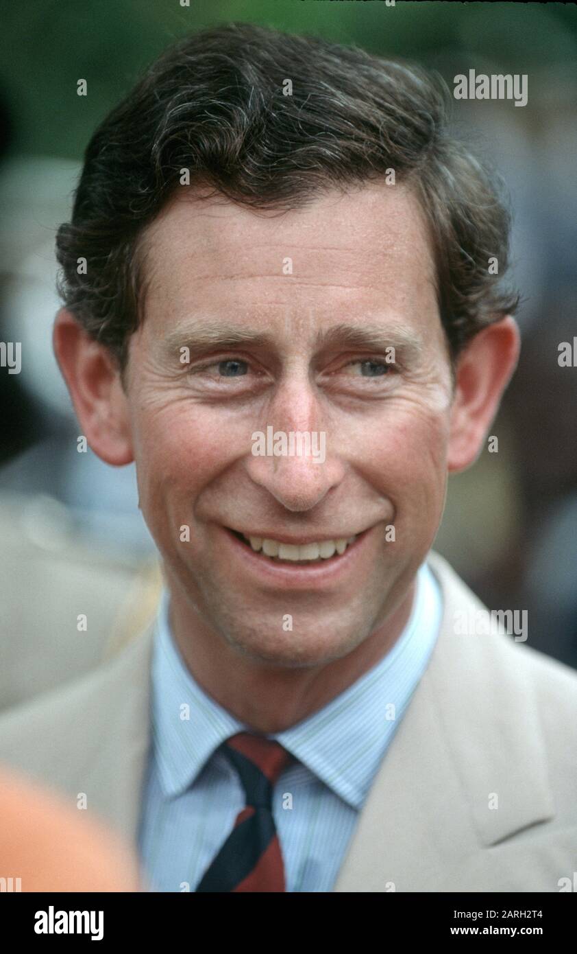 HRH Prince Charles during his Royal tour of Cameroon March 1990 Stock