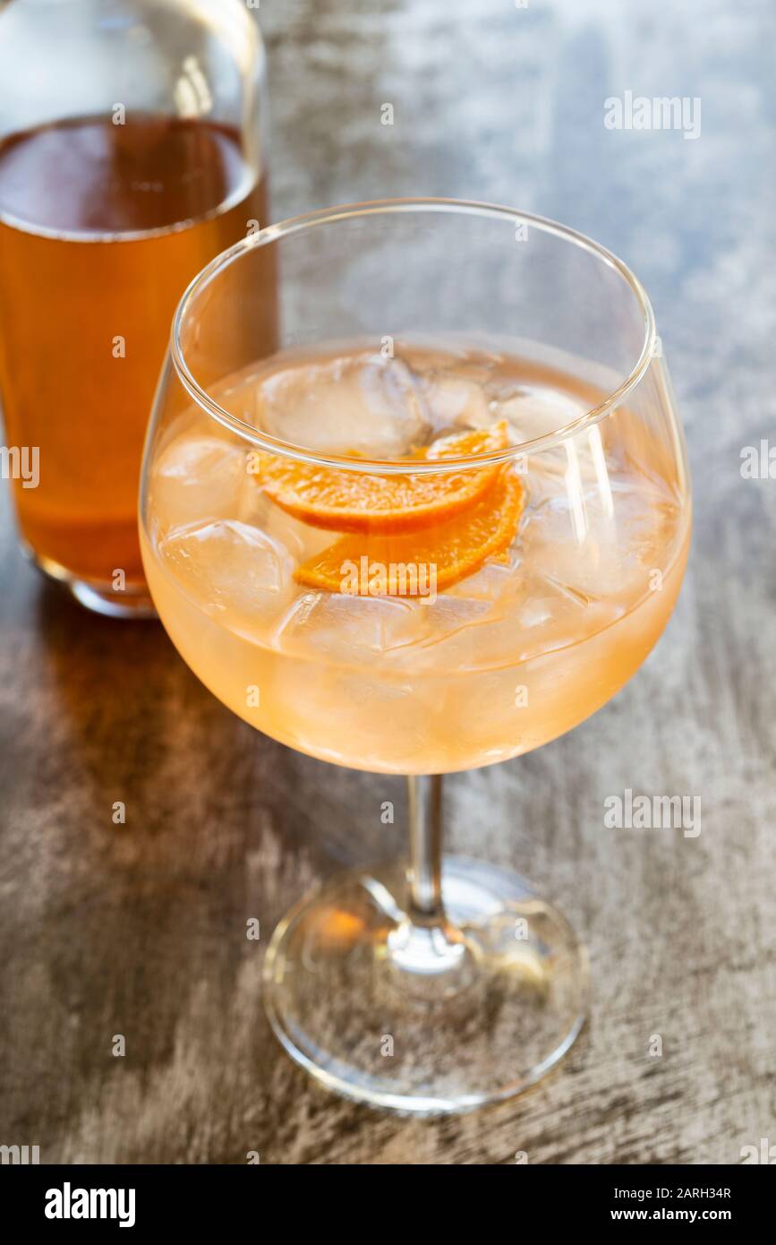 Rhubarb gin and tonic Stock Photo Alamy