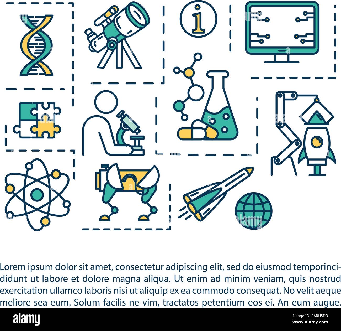 Science fair concept icon with text. Chemistry research. University