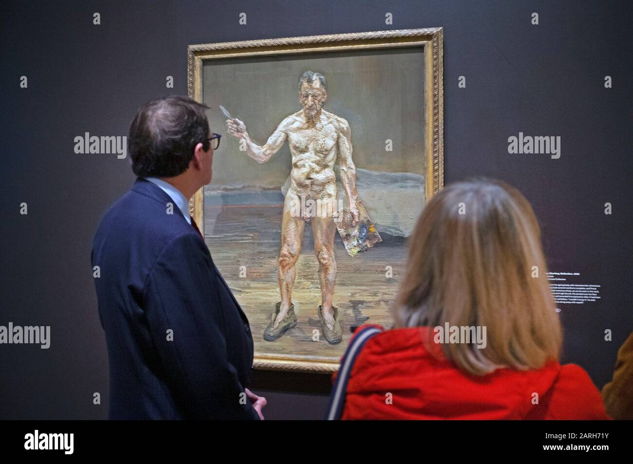 The Lucien Freud self-portraits exhibition at the Royal Academy of Arts, London Stock Photo