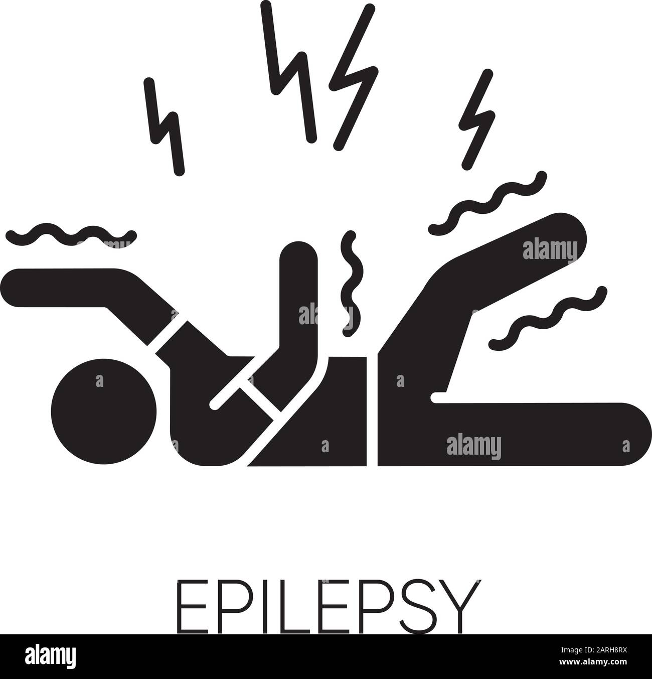 Epilepsy glyph icon. Convulsive seizure. Shaking and tremor. Movement