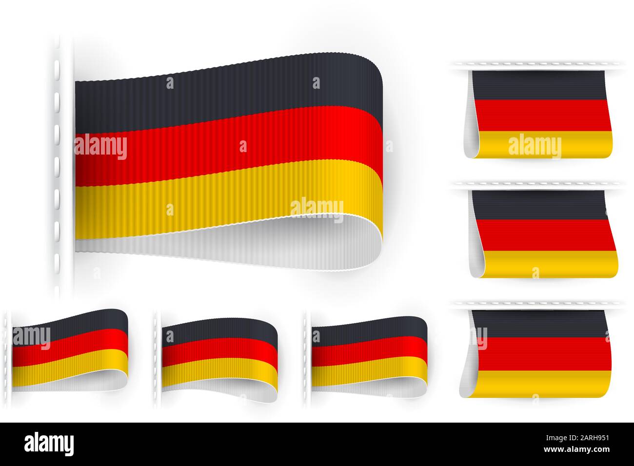 National state flag of Germany Deutschland; Sewn clothing label tag