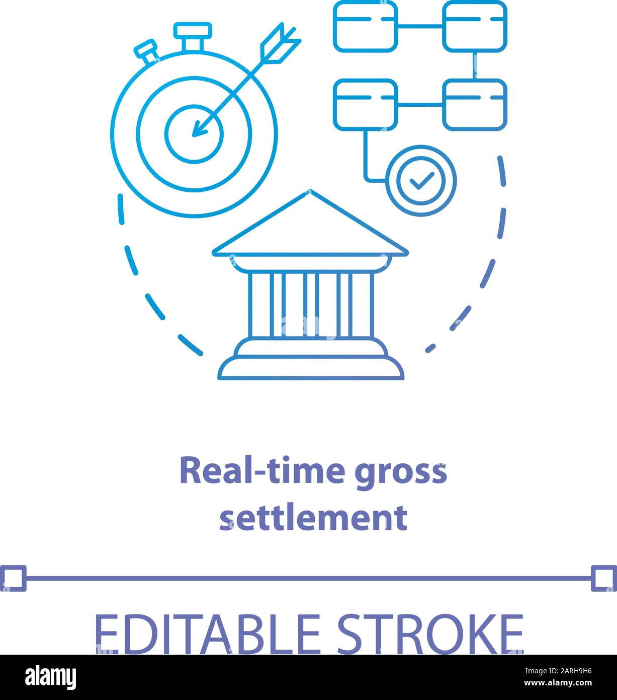 Real time gross settlement blue gradient concept icon. Funds transfer  procedure idea thin line illustration. RTGS. Payment settling. Banking  system. V Stock Vector Image & Art - Alamy