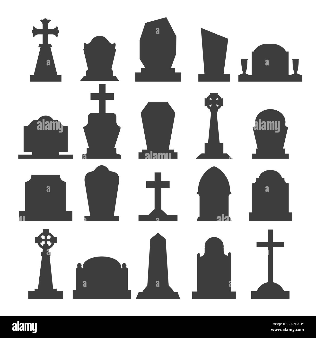 Dark gravestone icons Stock Vector