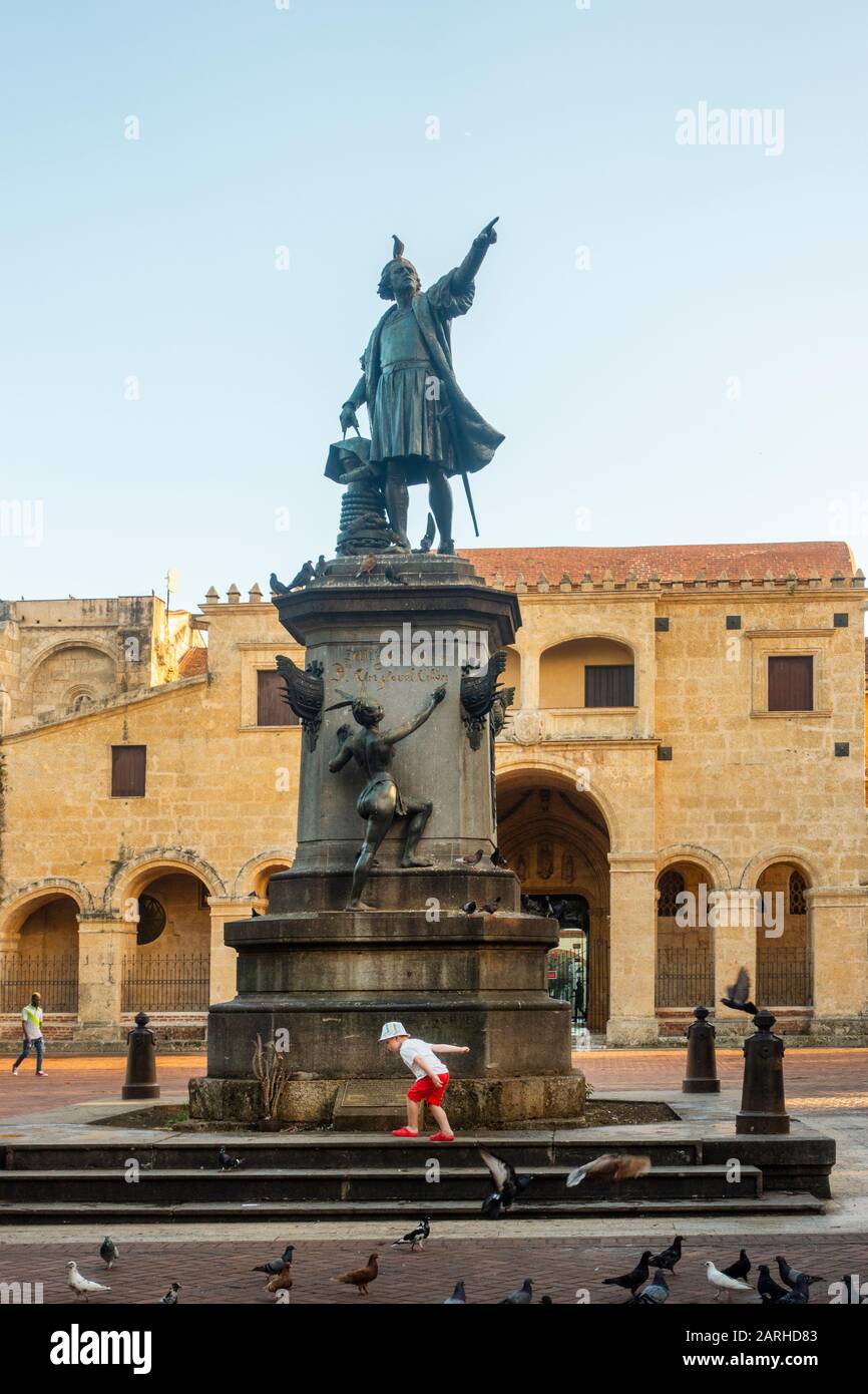Christopher Columbus statue in Santo Domingo Dominican Republic Stock Photo