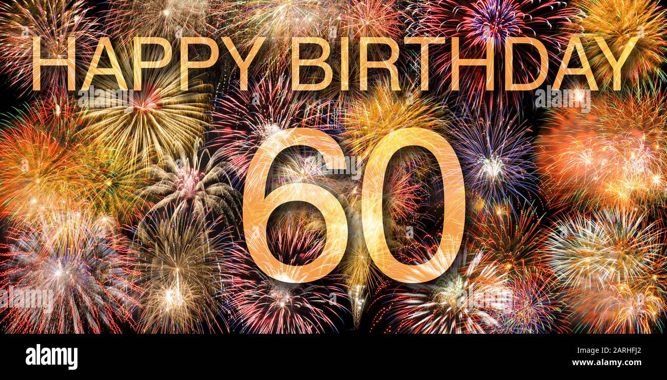 congratulation and happy birthday 60th Stock Photo