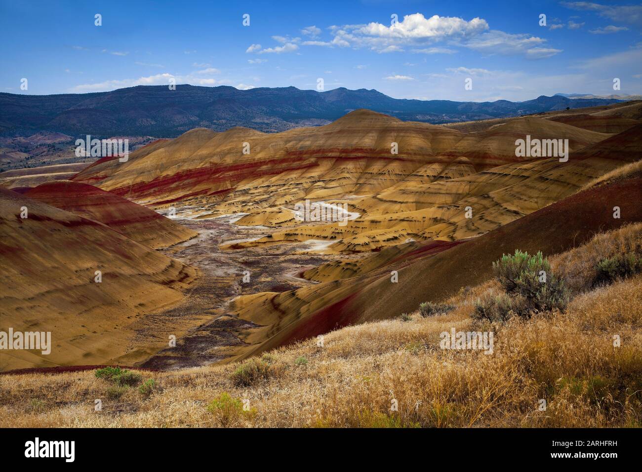 Beautiful layers of color at Painted Hills - one of the three units of the John Day Fossil Beds National Monument in Oregon Stock Photo