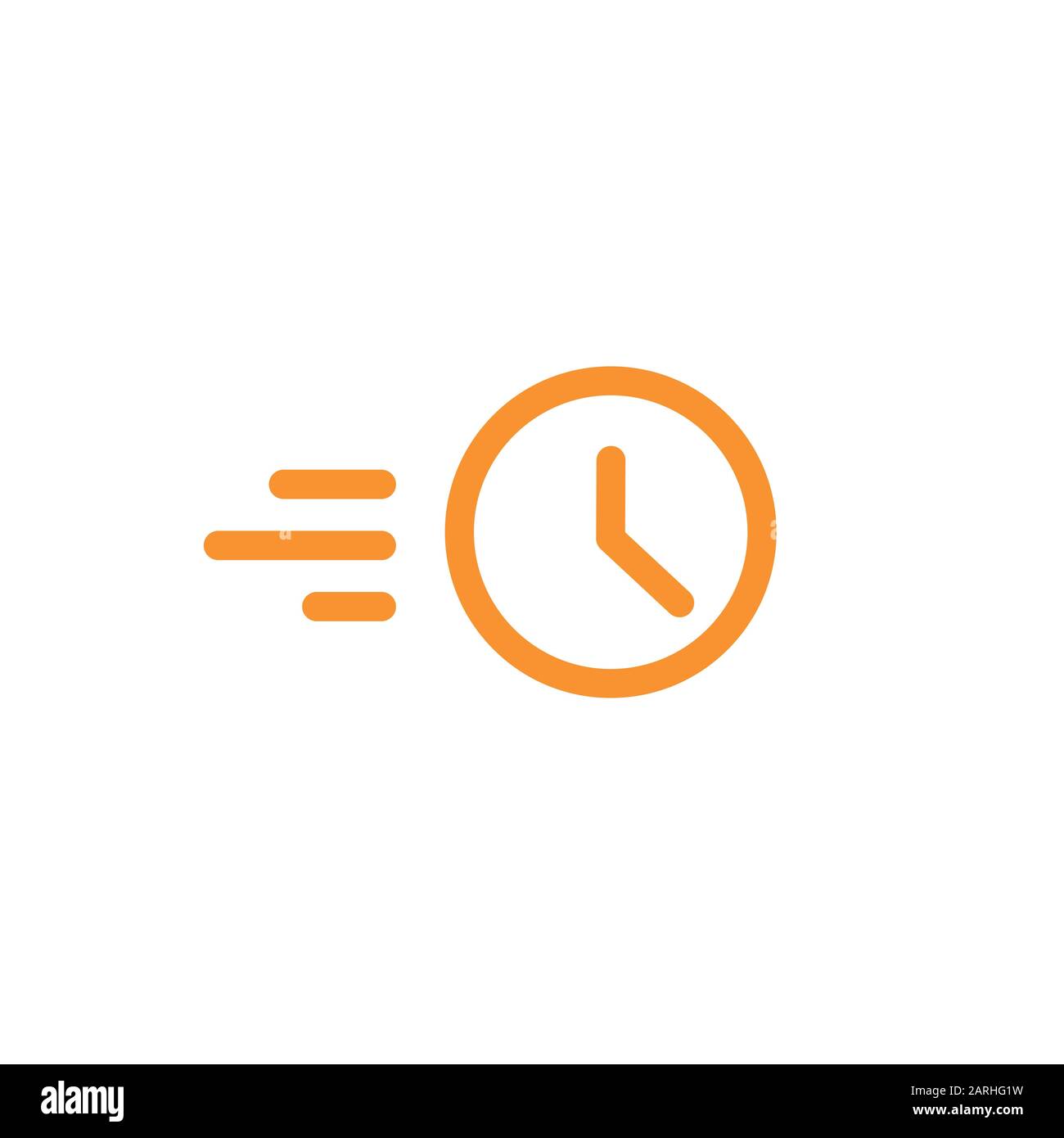 Clock in motion line icon. quick time. rush hour logo. Speed timer
