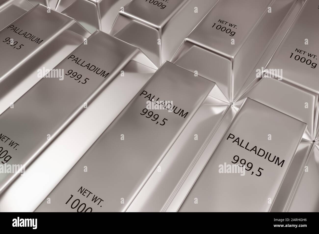 Stacked rows of shiny palladium ingots or bars background - precious metal  or money investment concept, 3D illustration Stock Photo - Alamy