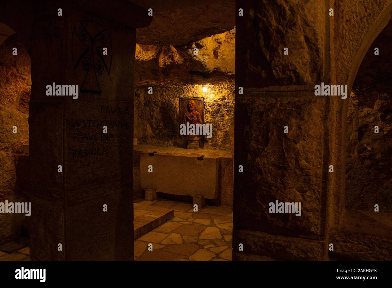 The grotto of the Church of the Nativity, Bethlehem Stock Photo Alamy