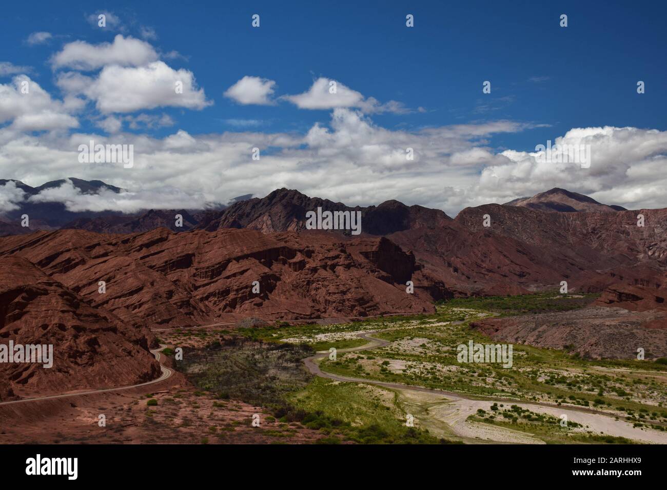 Beautiful view on the mountain range around Cafayate in the argentinien andes near salta Stock Photo