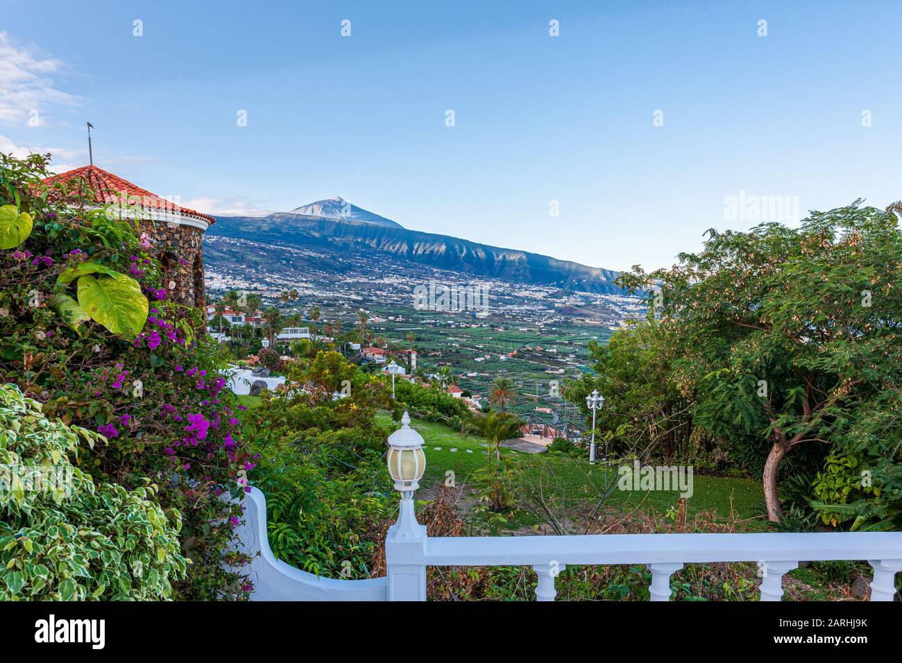 orotava valley with mount teide in distance Stock Photo