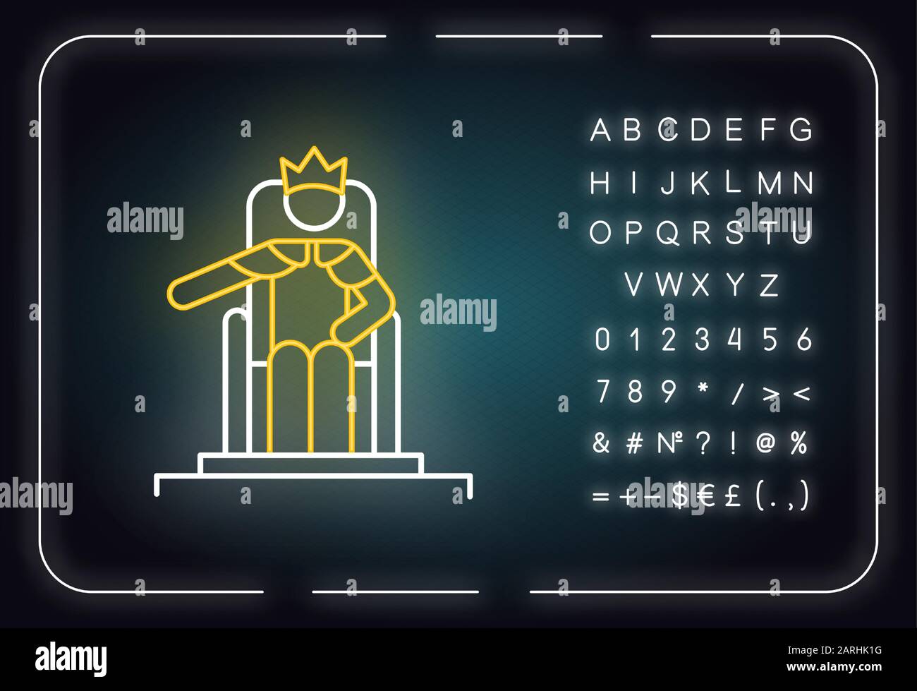 Wise Ruling Solomon Bible story neon light icon. Jerusalem king sitting ...