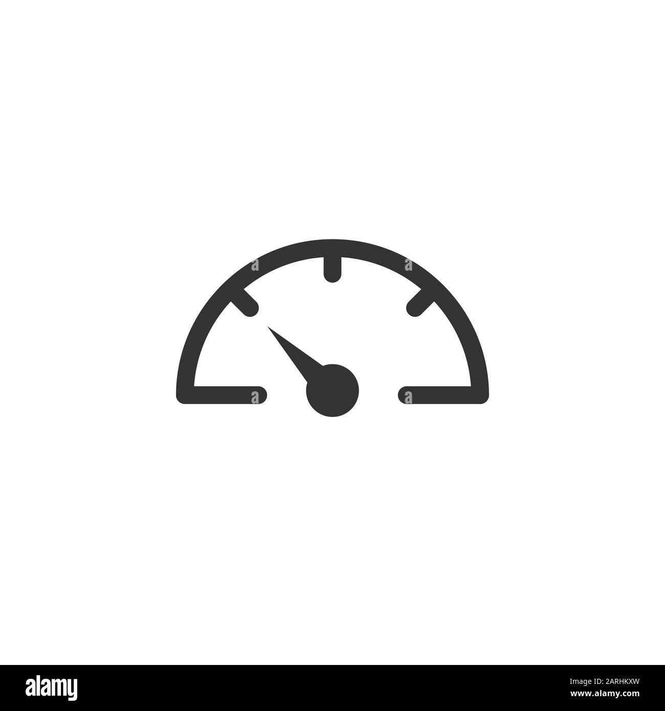 Black tachometer, speedometer line icon isolated on white. Performance