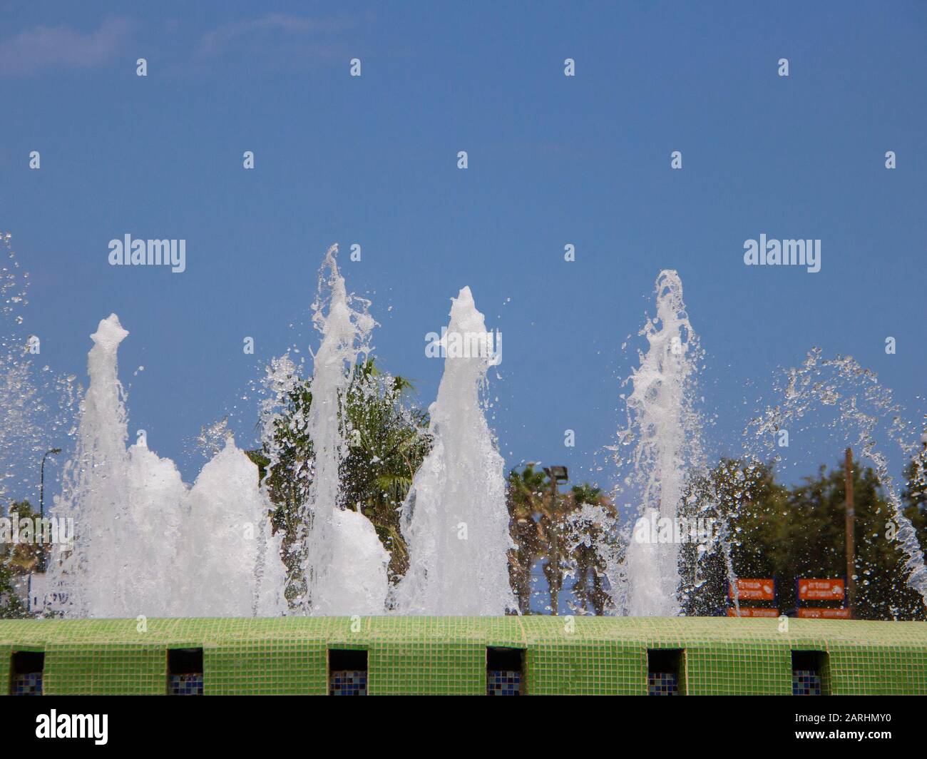 Jumping Water Fountain Stock Photo Alamy