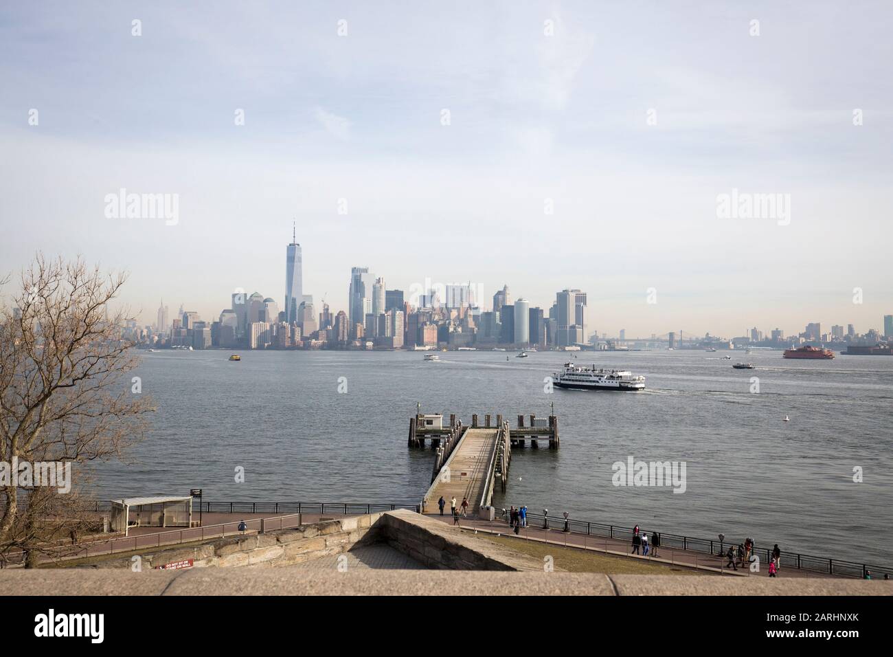 New York , USA. Vire of New York from Liberty Island Stock Photo