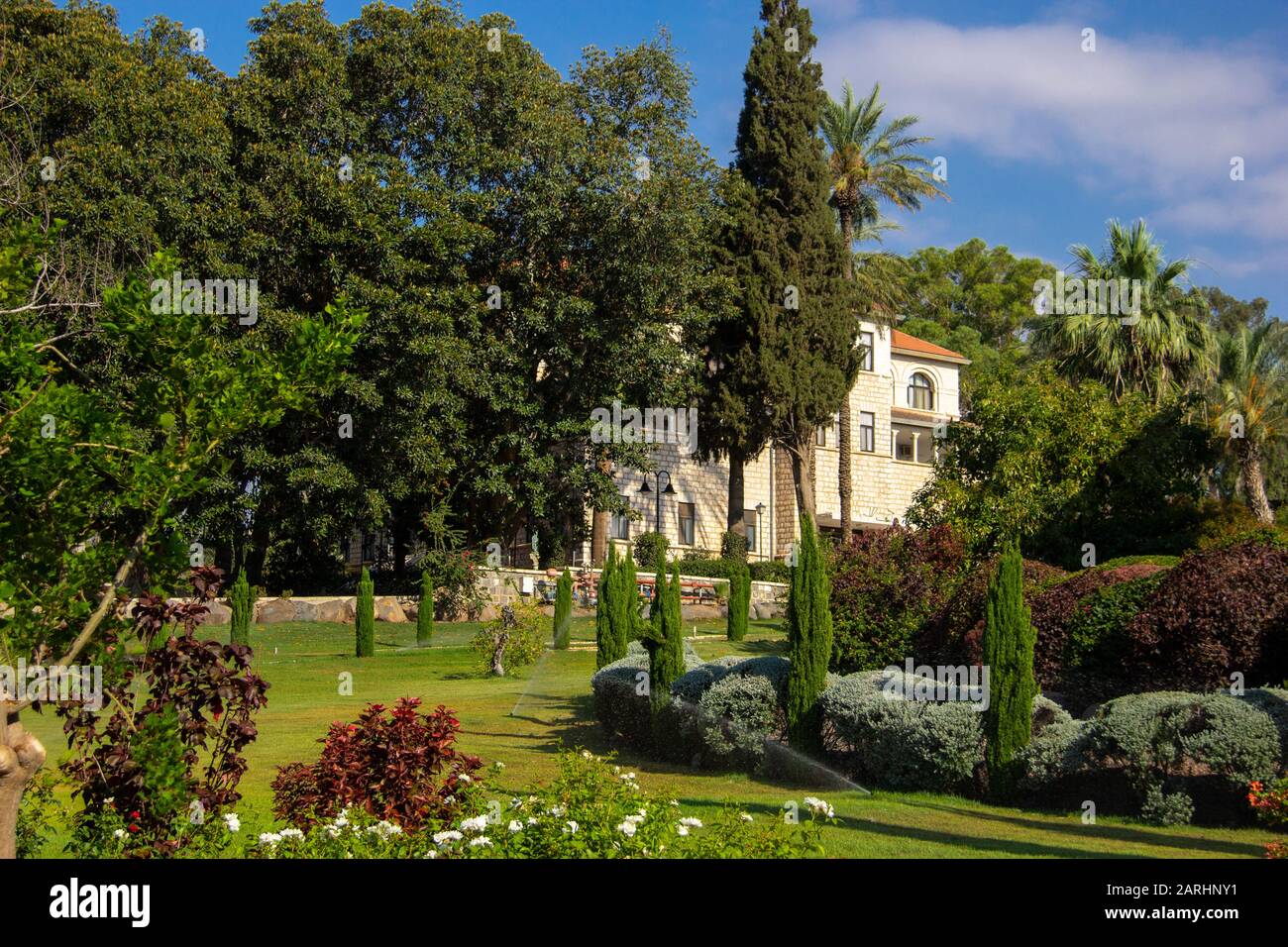 Israel galilee exterior church beatitudes hires stock photography and