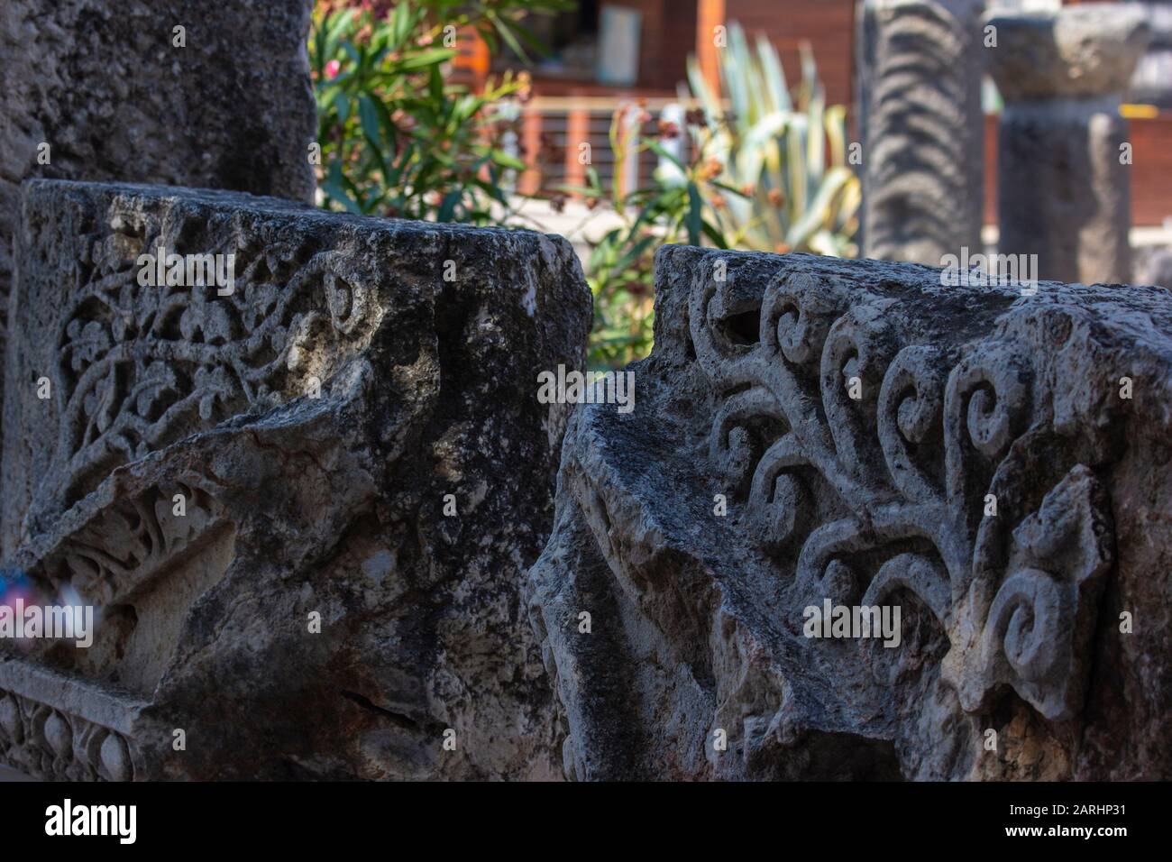 Ruins of the ancient Town of Capernaum Stock Photo