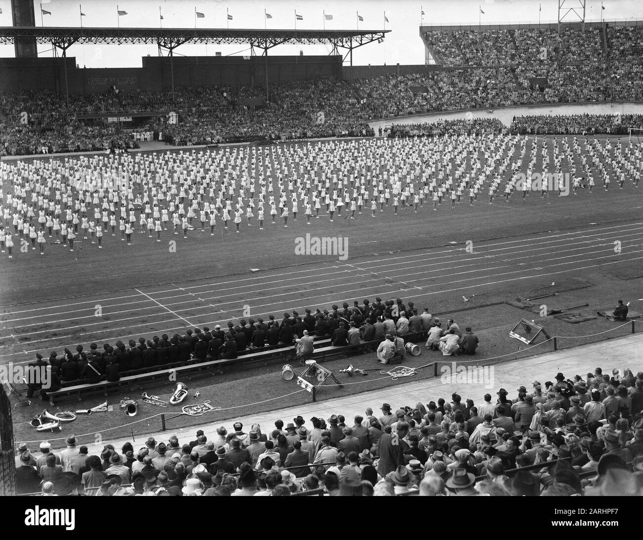 Gymnastic demonstration Date June 17, 1948 Stock Photo Alamy