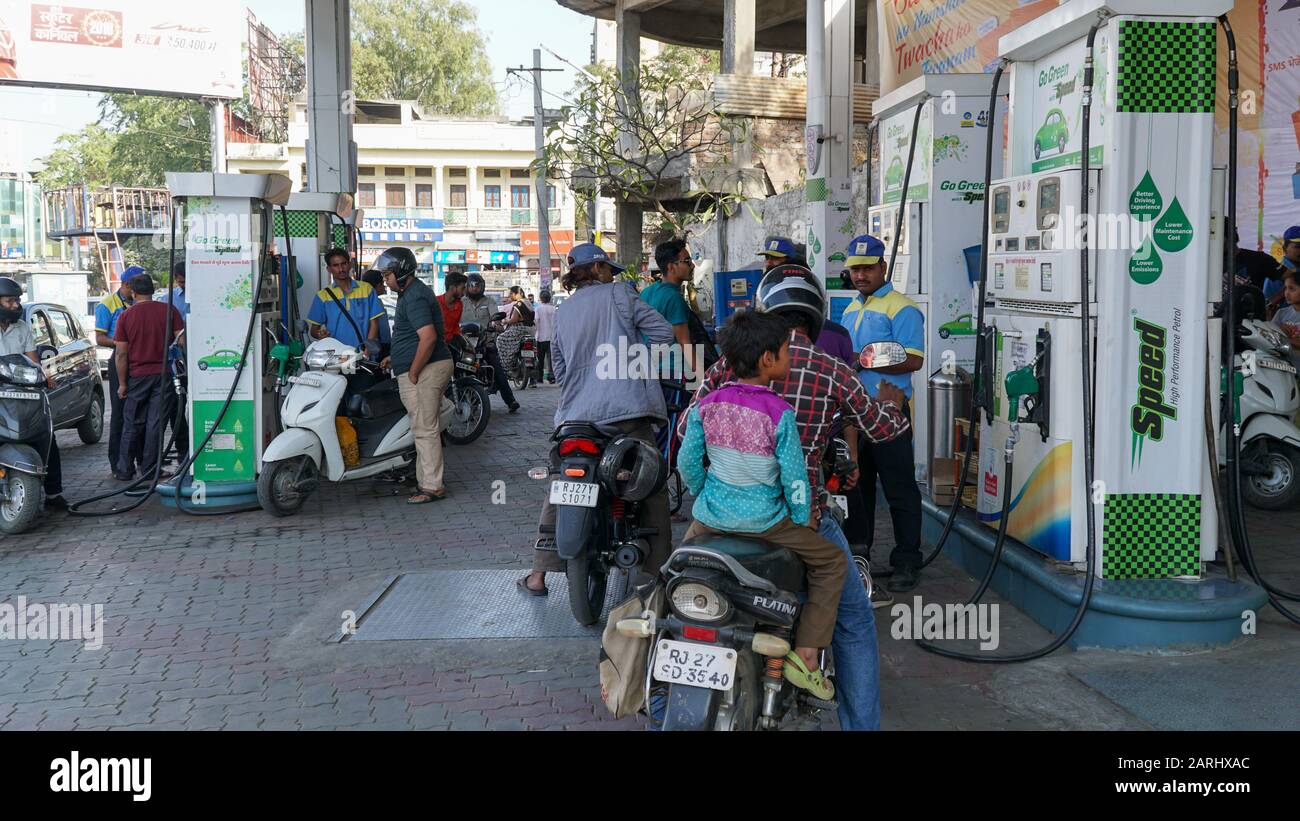 Busy Petrol Station in India Stock Photo Alamy