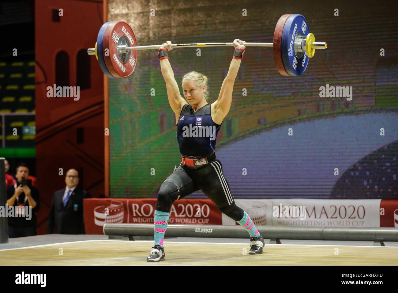 Rome, Italy, 28 Jan 2020, saarhelo marianne (fin) 59 kg category during IWF Weightlifting World Cup 2020 - Weightlifting - Credit: LPS/Claudio Bosco/Alamy Live News Stock Photo