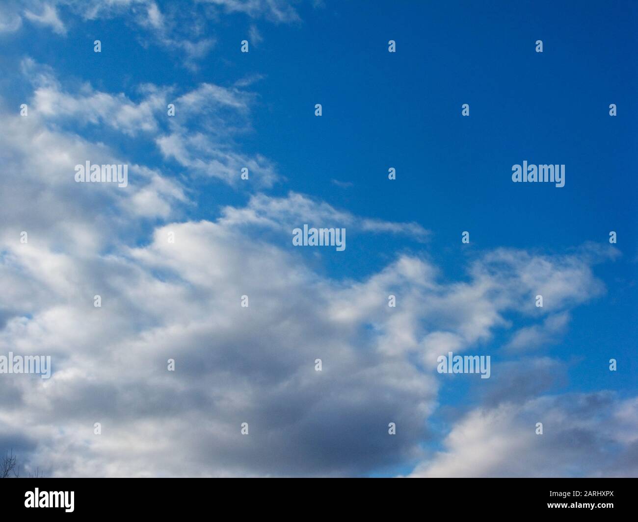 Beautiful bright blue sky fluffy white clouds hi-res stock photography ...