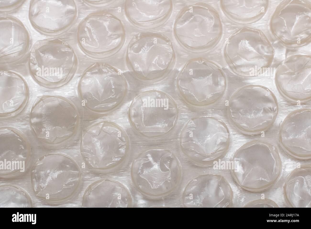 Bubble Wrap Film Close Up, background for text or texture Stock Photo