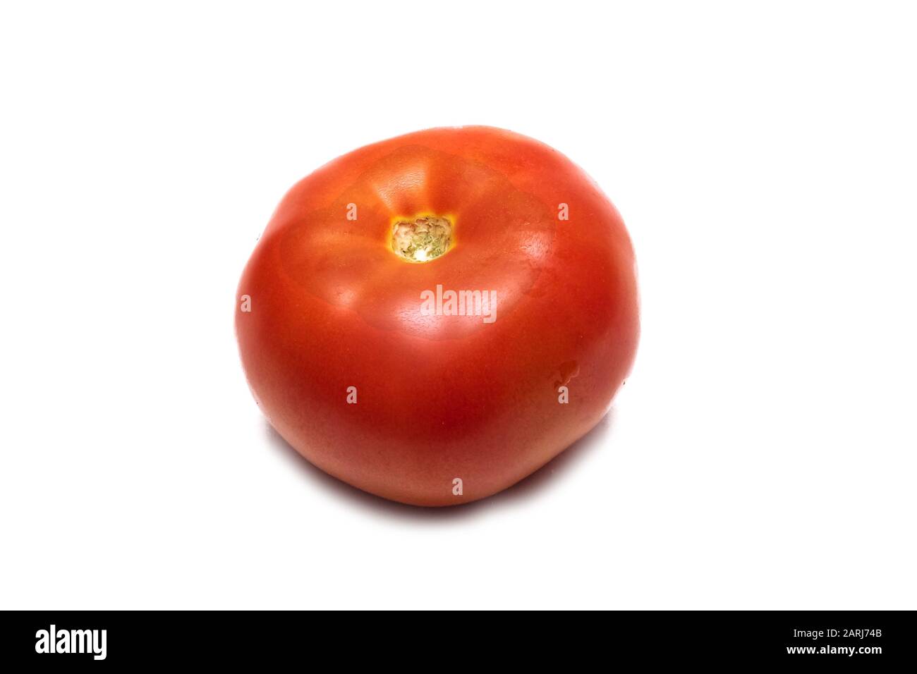 Red tomato with water drops close up, isolated on white background ...