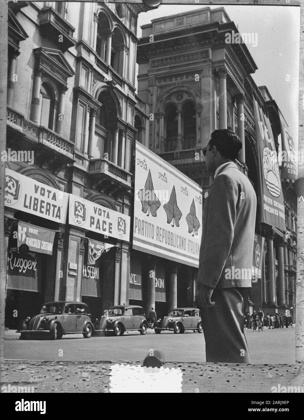Election fever in Italy for parliamentary elections on June 7, 1953 Annotation: Repronegative Date: May 12, 1953 Location: Italy, Milan Keywords: ELECTIONS Stock Photo