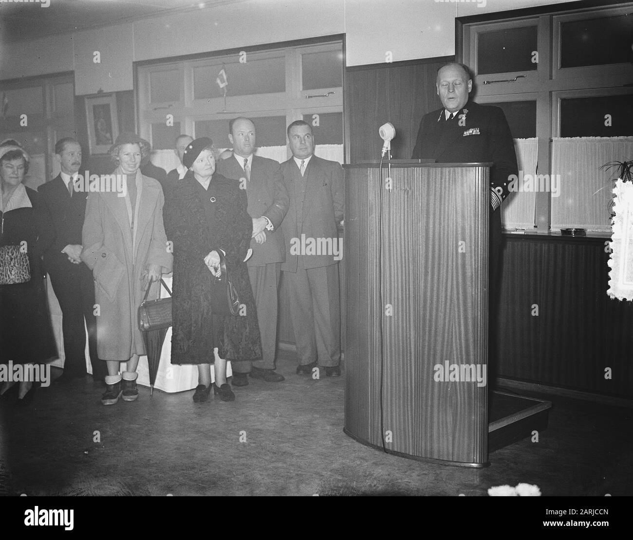 Launching submarine hunter Groningen Date: January 9, 1954 Keywords: Launching, submarine hunters Personal name: groningen Stock Photo