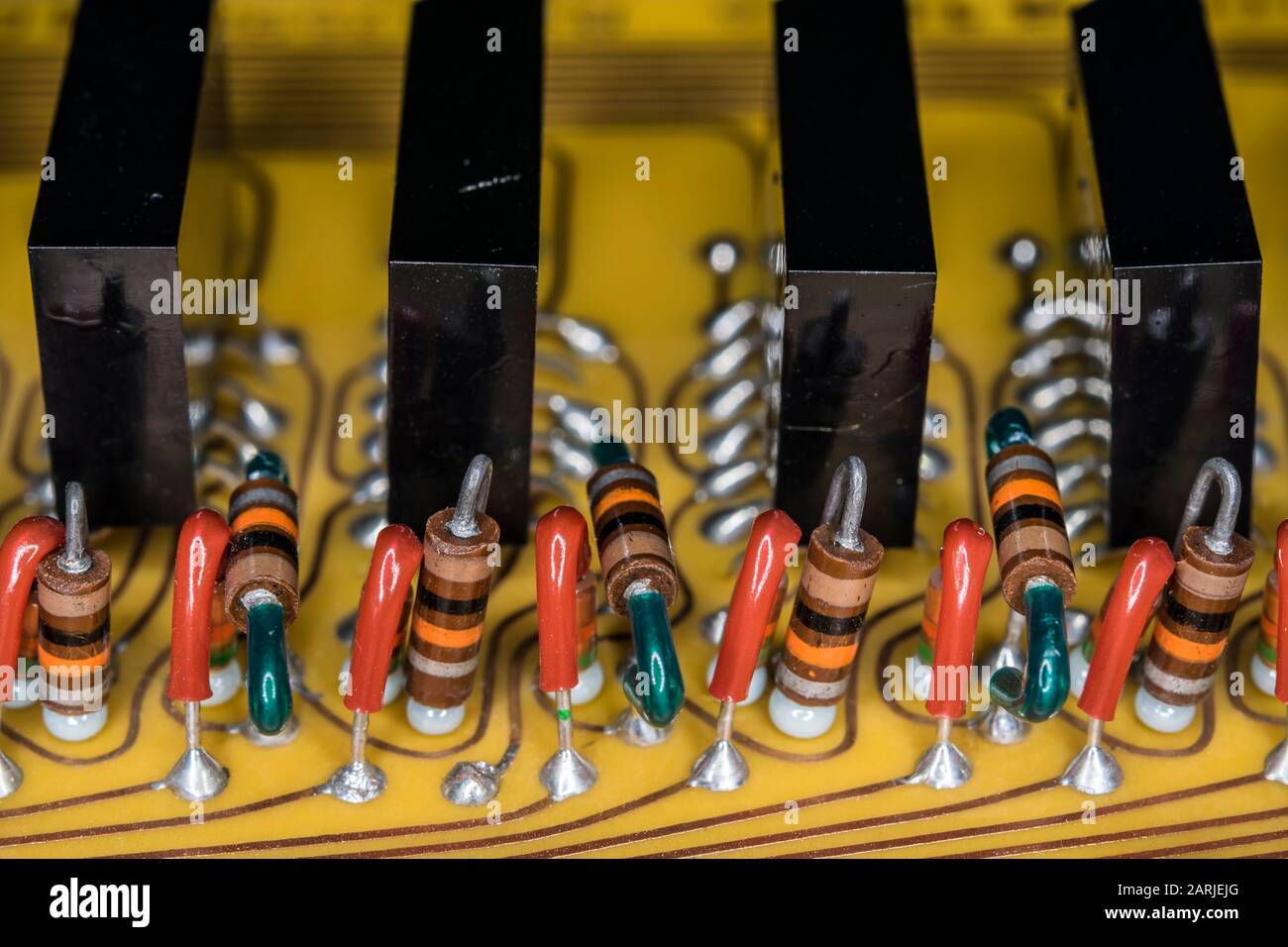 Detail of a historic printed circuit board Stock Photo Alamy