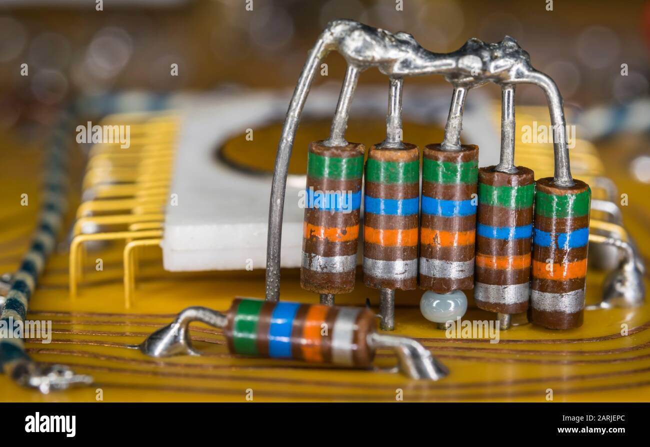 Detail of a historic printed circuit board Stock Photo Alamy