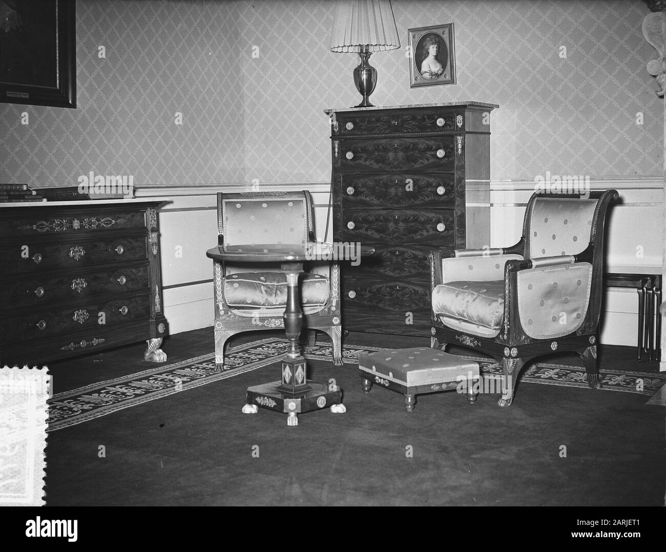 Interiors of Royal Palace Amsterdam Date: 16 July 1954 Location: Amsterdam, Noord-Holland Keywords: INTERIURS, palaces Stock Photo