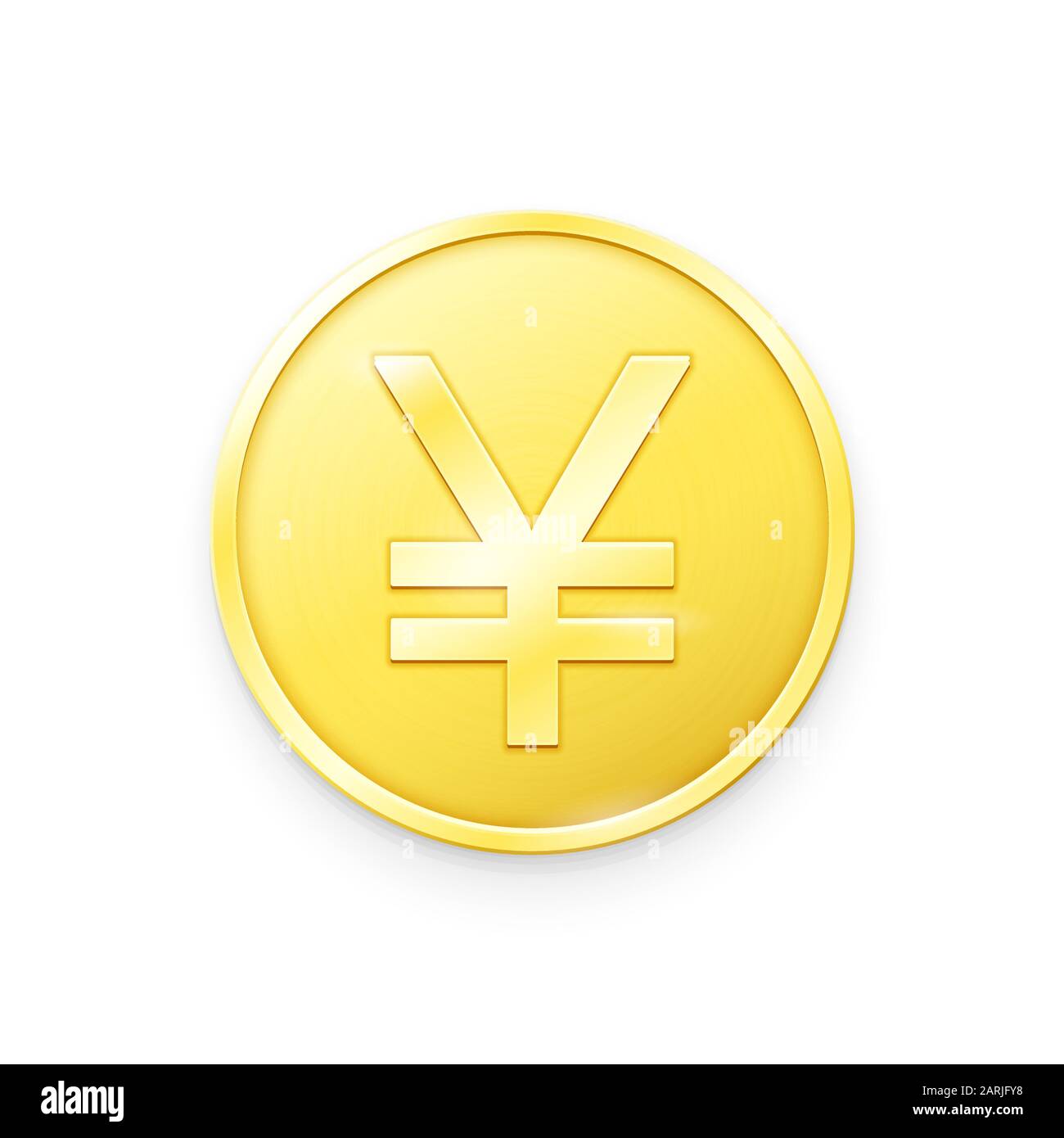 Gold coin with Yen sign.Vector illustration showing the symbol of the currency of Japan in the form of a gold coin Stock Vector
