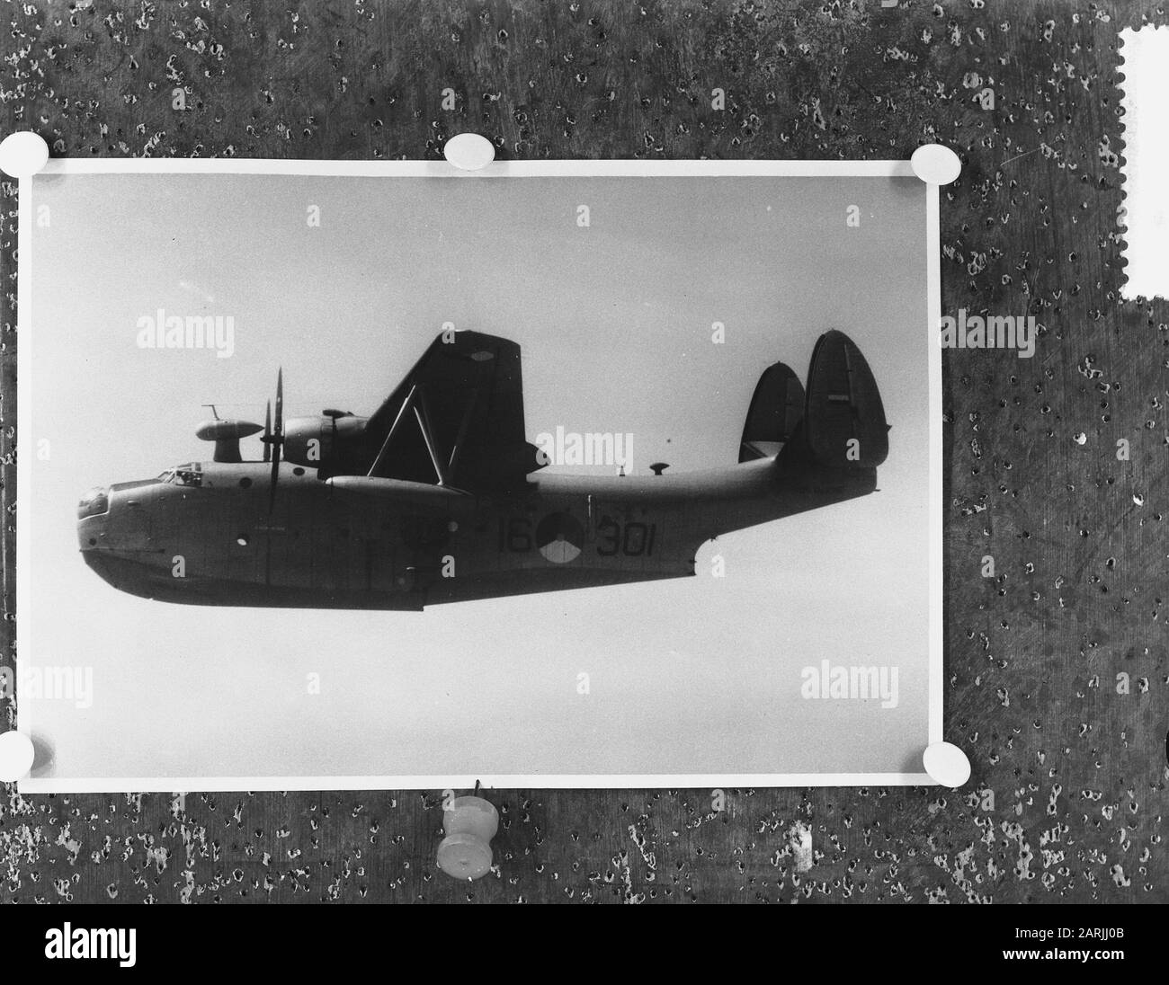 Airplane crash Mrtin Mariner P 303 in Abadan (Persia/Iran). Photo of an identical aircraft, the